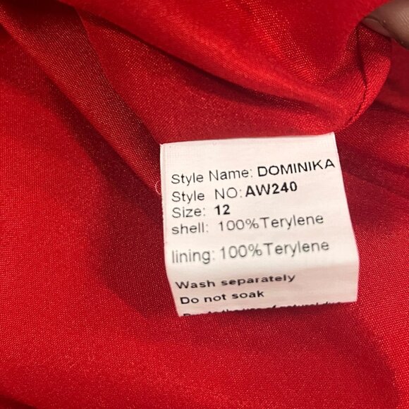 Red Tiered Ruffle Mini Dress One-Shoulder Party Look - Picture 5 of 6